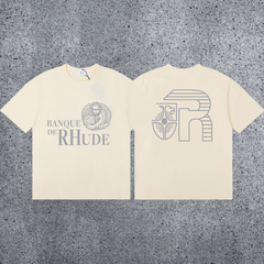 RHUDE Banque de Graphic T-Shirt – Cream