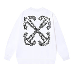 OFF WHITE Arrow Logo Crewneck Sweatshirt White
