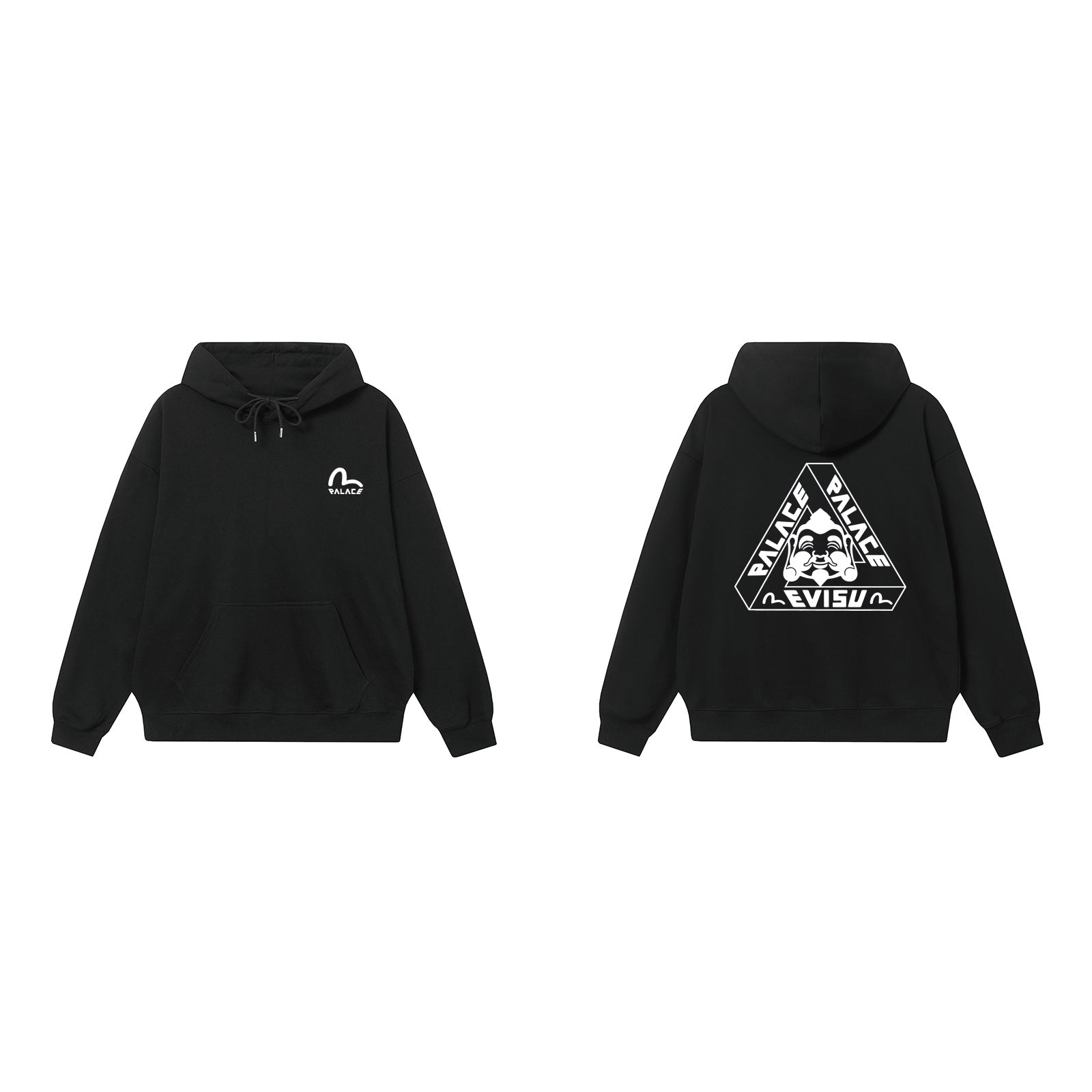 Palace Black Evisu Collaboration Tri-Ferg Hoodie
